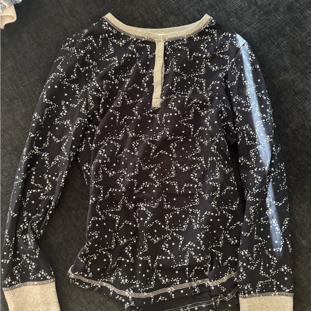 Star Patterned Splendid Black Long Sleeve Top